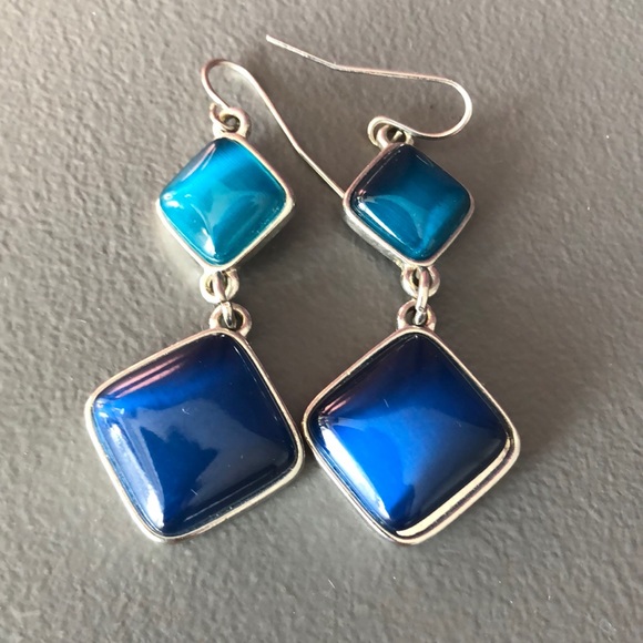 Gorgeous Teal Drop Earrings - Picture 1 of 2